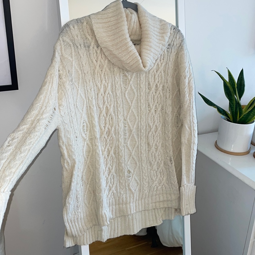 Free people cable knit turtleneck